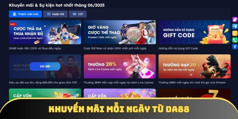 Hàng nghìn ưu đãi cho hội viên DA88 Hàng nghìn ưu đãi cho hội viên DA88