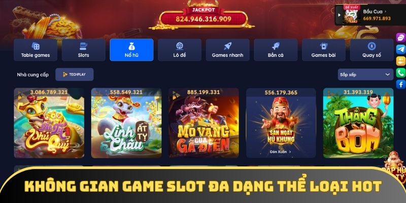 Không gian game slot đa dạng thể loại hot hiện nay Không gian game slot đa dạng thể loại hot hiện nay